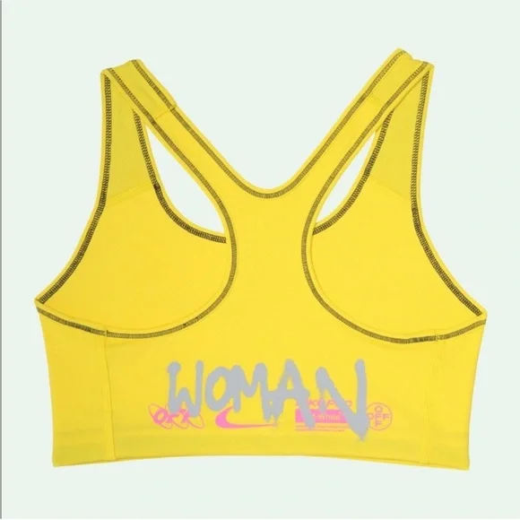 NWT Nike Off-White Yellow Sports Bra size medium - Picture 2 of 5